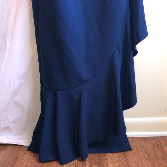 Vince Camuto Navy Blue Ruffled Formal Gown | Dress NWT - Picture 5 of 10